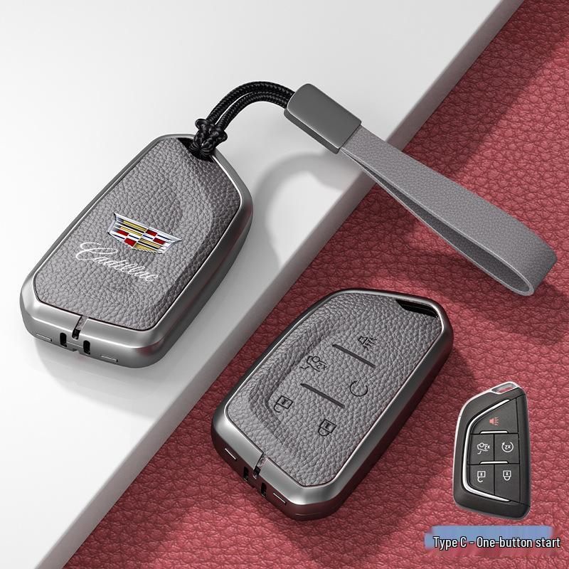 Lädernyckelskydd för Cadillac XT5/CT6/XT4/XTS och ATSL – Unisexdesign med spänne