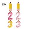 Personalized School Life Ornaments 1 Pair Teacher Earrings for Women, Cute 2D Acrylic Crayon Pencil Backpack Dangle Number Alphabet Earrings,