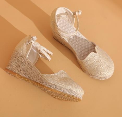 Heeled Sandals Women Wedges Espadrilles Summer Shoes Ladies Comfort Casual Closed Toe Sandal Pumps Heels Party Shoes Footwear