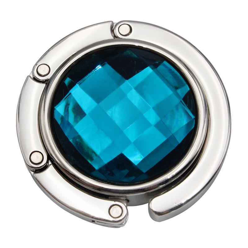 Multifaceted Crystal Round Acrylic Handbag Hook - Folding Table-Edge Hanger, Multi-Color