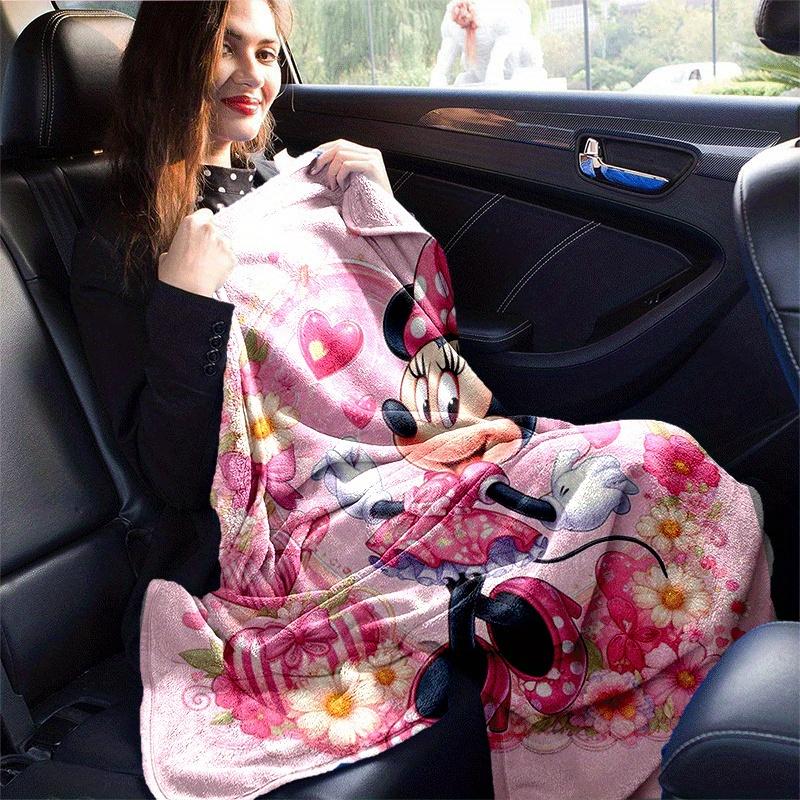 1pc Minnie Printing Blanket - Soft, All-Season Throw for Office Blanket, Car, Travel