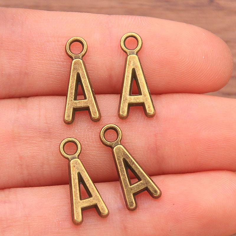 Zinc Alloy Alphabet Charms: 2 Colors, 26 Letter Pendants for Jewelry, Handbag, and Mobile Phone Accessories
