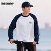 Men's Colorblock Pure Cotton Long Sleeve T-shirt