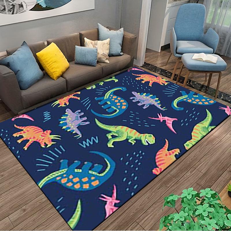 Colorful Dinosaur Designed floor mat, suitable as a non-slip mat for the living room or bedroom sofa