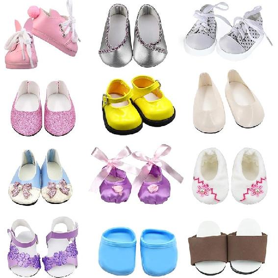 SOTOGO 12 Pairs of 18 Inch Doll Shoes Fits for American 18 Inch Doll Include Sandals Leather Shoes Ballet Shoes Leisure Style/12 Pairs