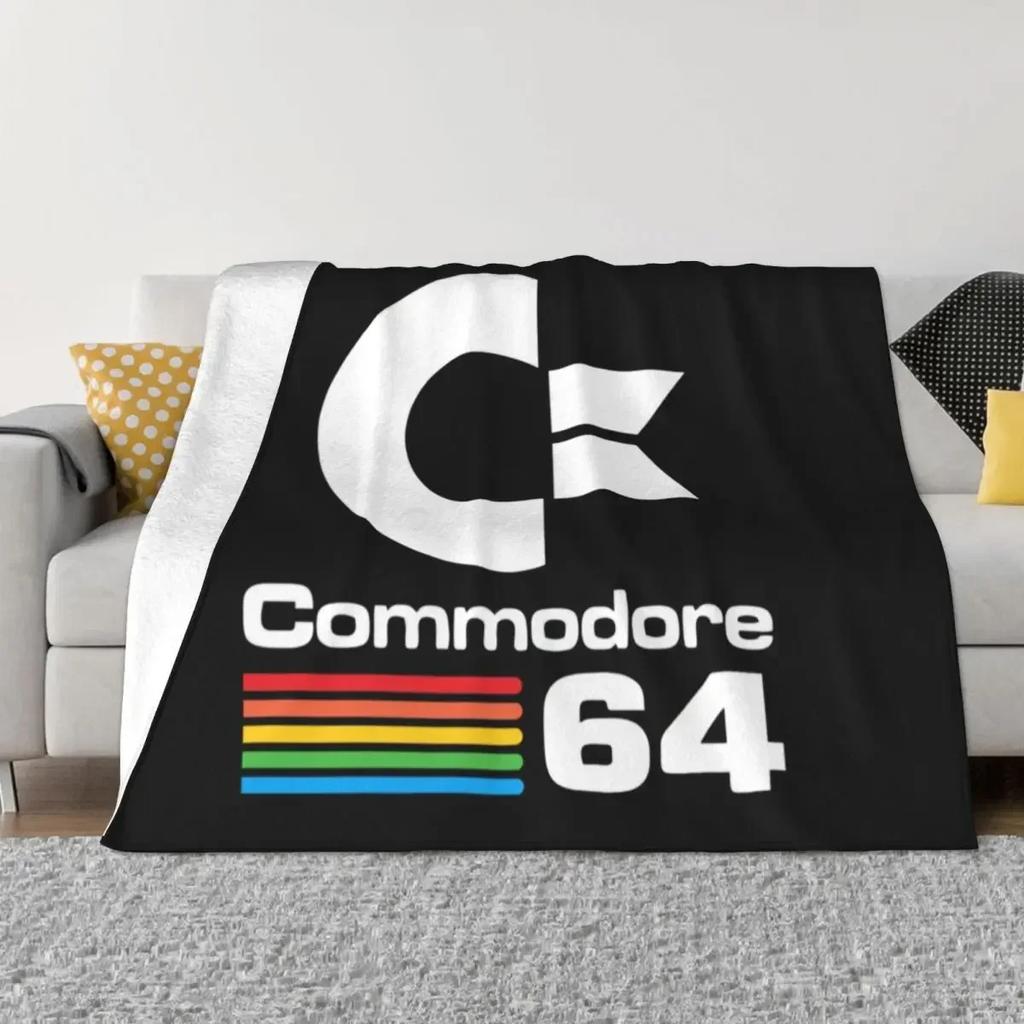 Retro Commodore 64 Blanket Soft Fleece Spring Autumn Warm Flannel C64 Amiga Computer Throw Blankets for Sofa Car Bed Bedspread