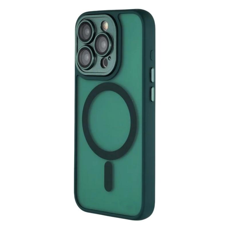 For iPhone 15 Pro Max Case Compatible with MagSafe WANLONFENG QB Series PC TPU Phone Cover with Screen Film