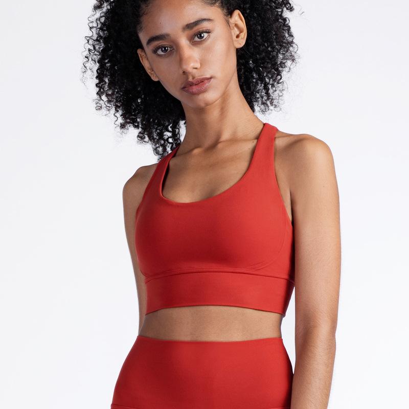 Women Comfortable Running Bralette Wireless Brassiere Gathered Push Up Underwear Shockproof Sports Yoga Vest Cross Beauty Back Bra