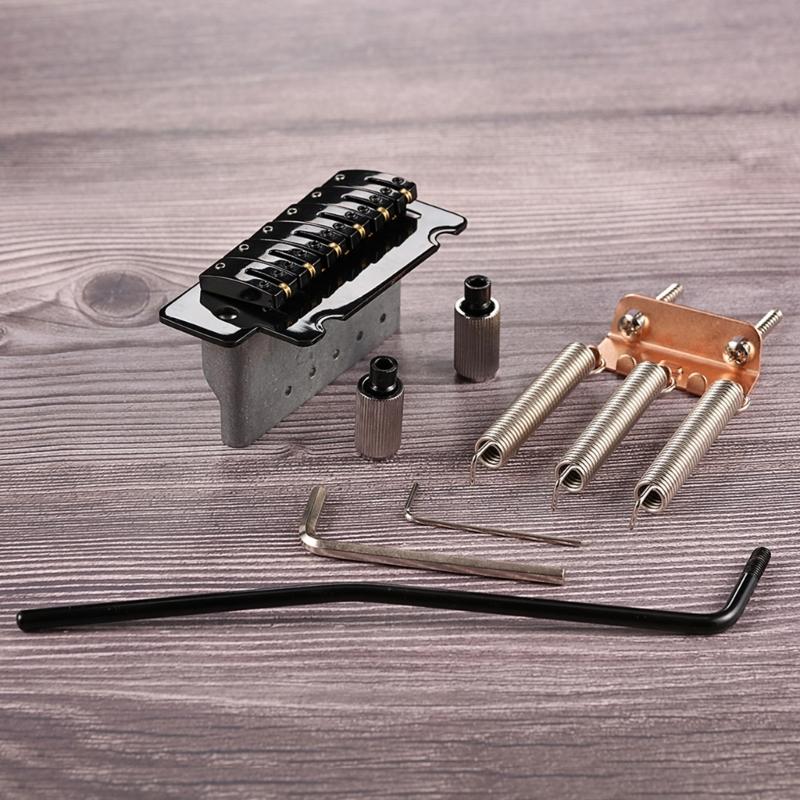 Professional 2 Point Tremolo System Metal Texture for Electric Guitars with Roller Saddles and Installation Hardware