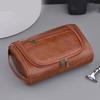 Waterproof Cosmetic Storage Bag PU Leather Makeup Bag Portable Men Toiletry Bag Men