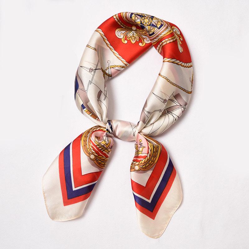 Dámský univerzální šátek z hedvábí - čtvercový 70 cm, ideální na jaro, podzim a zimu