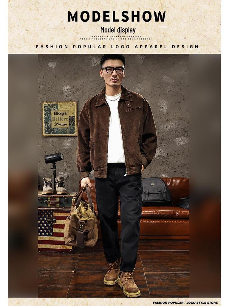 Herren Cord Harrington Jacke mit Kragen - Herbst/Winter 2025 Neuankunft