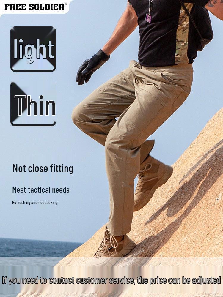 Free Soldier Men's Quick-Dry Hiking Pants - Spring/Summer, Waterproof, Elastic, Sun Protection