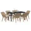Garden Dining Set with Cushions 7 pcs Beige Poly Rattan