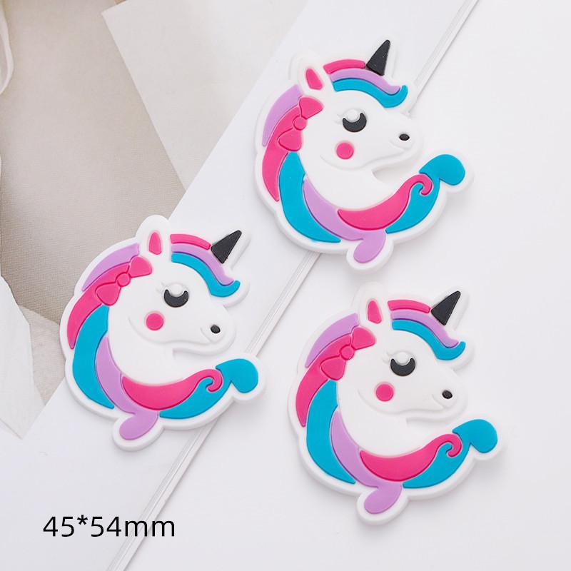 Cartoon Rainbow Unicorn PVC Hair Clip & Magnet DIY Accessory