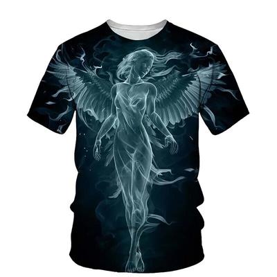 Sale Off  3D Fashion Angel Pattern Printing Summer Short-sleeved T-Shirts S- 5XLHigh Quality 100%Cotton Short Sleeve