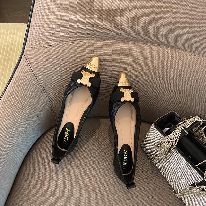 

Модные балетки для женщин Весна и Осень 2025 Новые туфли с острым носком женские больших размеров 42 43 44 лоферы женские роскошные туфли 39