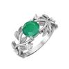 6MM Round Emerald Gemstone 925 Sterling Silver Solitaire Ring