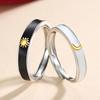 Paar Ring Öffnung Verstellbar Minimalistisch Hypoallergen Glattes Kupfer Geschenk Modeschmuck Halbmond Sonne Männer Frauen Fingerring für den täglichen Gebrauch
