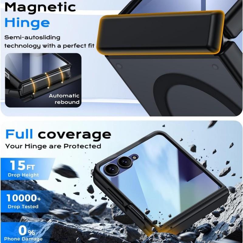 Galaxy Z Flip 8 Case With Magnetic Snap-on Design Frosted Matte Finish Full Coverage Protection Built-in Screen
