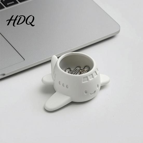 Creative Office Plant Holder 3D Printed Cartoon Airplane Succulents Pot Cute Desktop Flower Pot Indoor Window Sill Container for Small Plants,