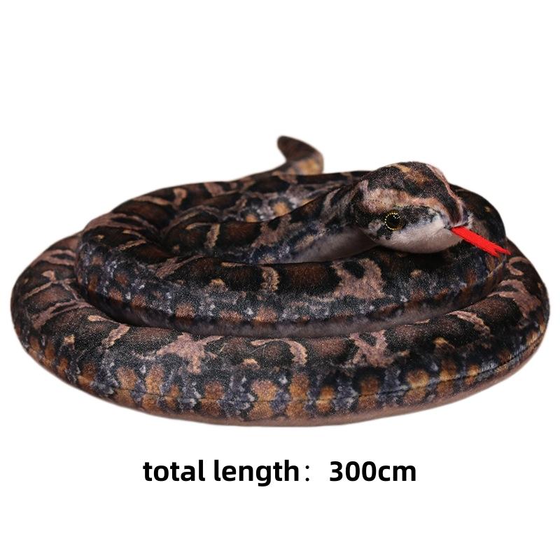 130-300cm Kawaii Peluche Serpent Python Réaliste Peluche Cartoon Animal Créatif Maïs Serpent à Sonnettes Poupée Cadeau d'Anniversaire