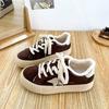 6596 Latex-Einlegesohlen/2024 Winter neue Samt-Board-Schuhe Damenschuhe warme Moral-Trainingsschuhe Stern-Design Baumwollschuhe