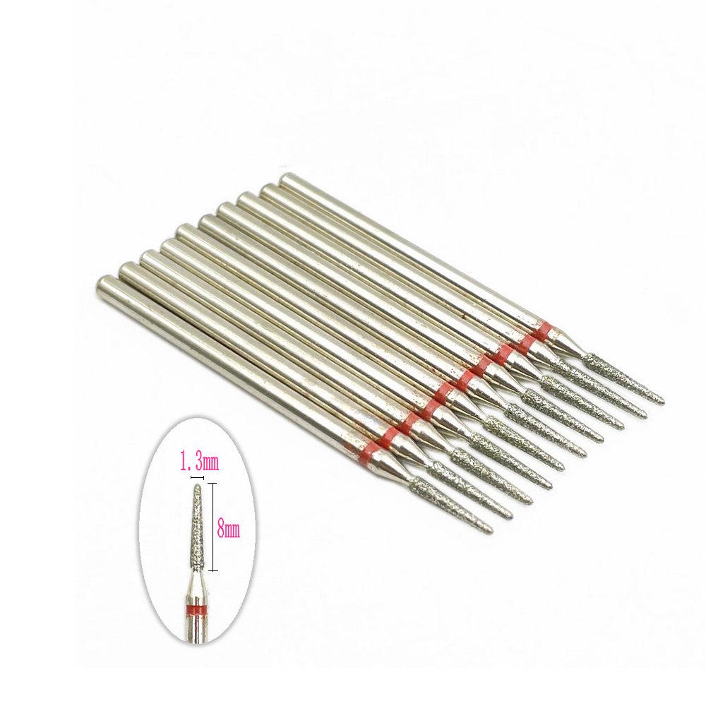 10pcs 2.35mm Shank Diamond Grinding Bur Drill Rotary Drill Dental Grinding Dental Polishing Burs Nail Drill Bits