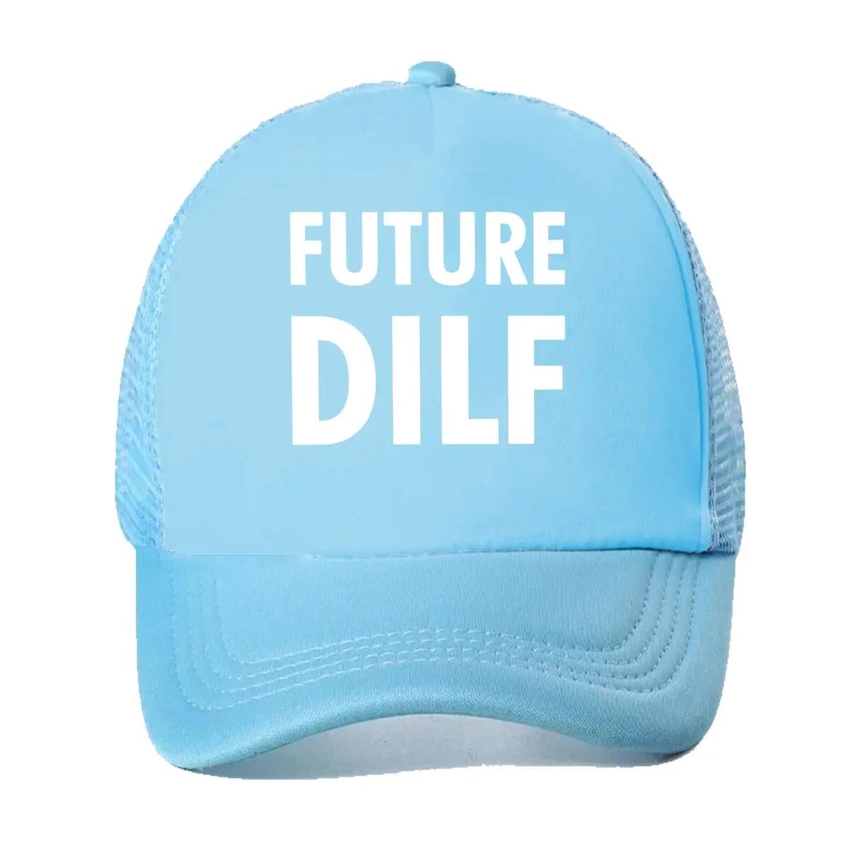 

Future Dilf Humor Slogan Art Design Mesh Baseball Cap One Size