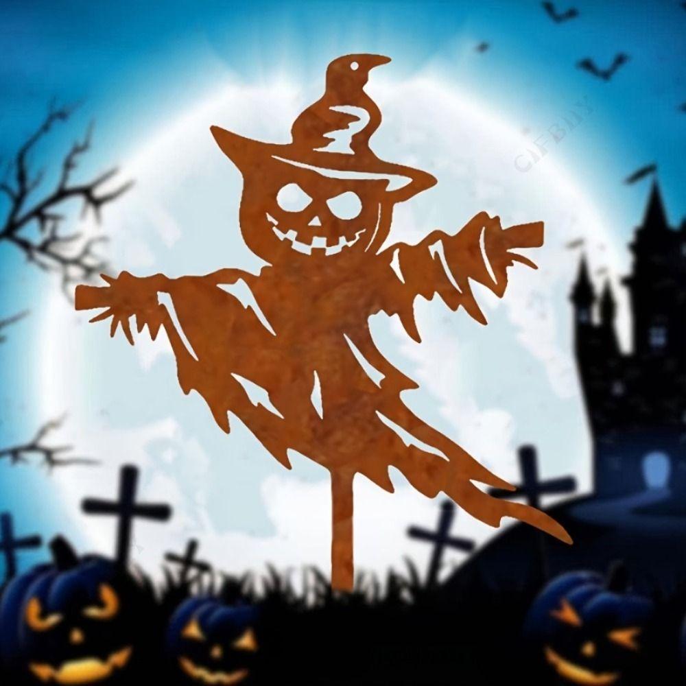 Металлическая пугало Садовая статуя Декор для улицы на Хэллоуин