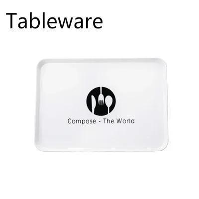 

1PCS Plastic Dessert Serving Tray Tea Breakfast Bread Tray Snack Plate Storage Plates Square Accessories Cosmetics Dish Supplies Tableware