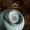Ru Kiln Gaiwan Tea Set: Handmade Jingdezhen Kung Fu Ceramic with Three Talents Tea Cups in Retro Porcelain Gift Box