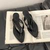 Retro temperament pointed slope heel flip-flops women's summer new outer wear temperament toe cool slippers women's summer