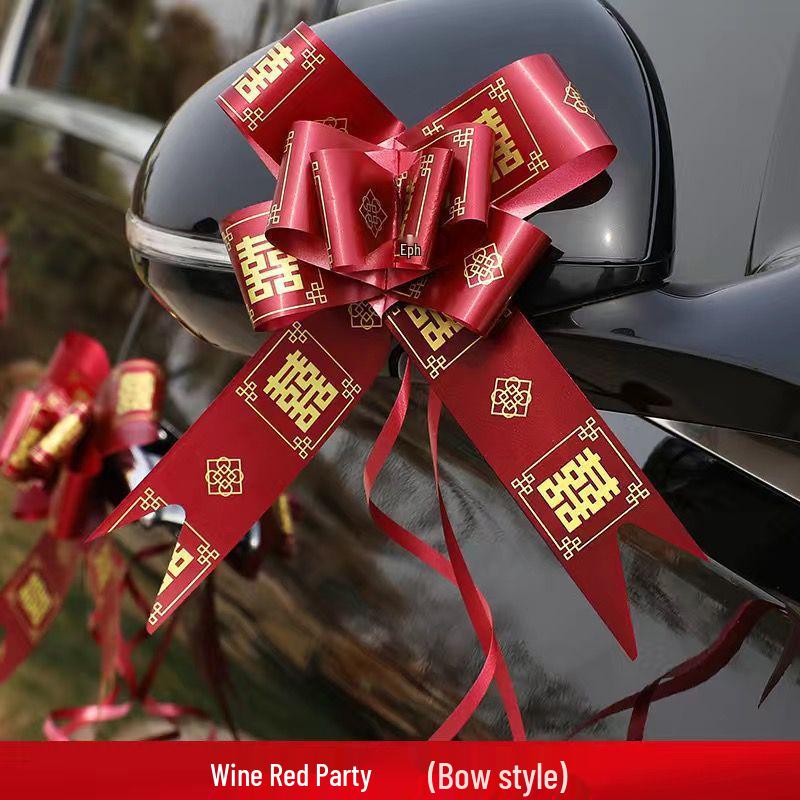 Large Wedding Car Ribbon Decoration Set for Ceremony and Wedding Room