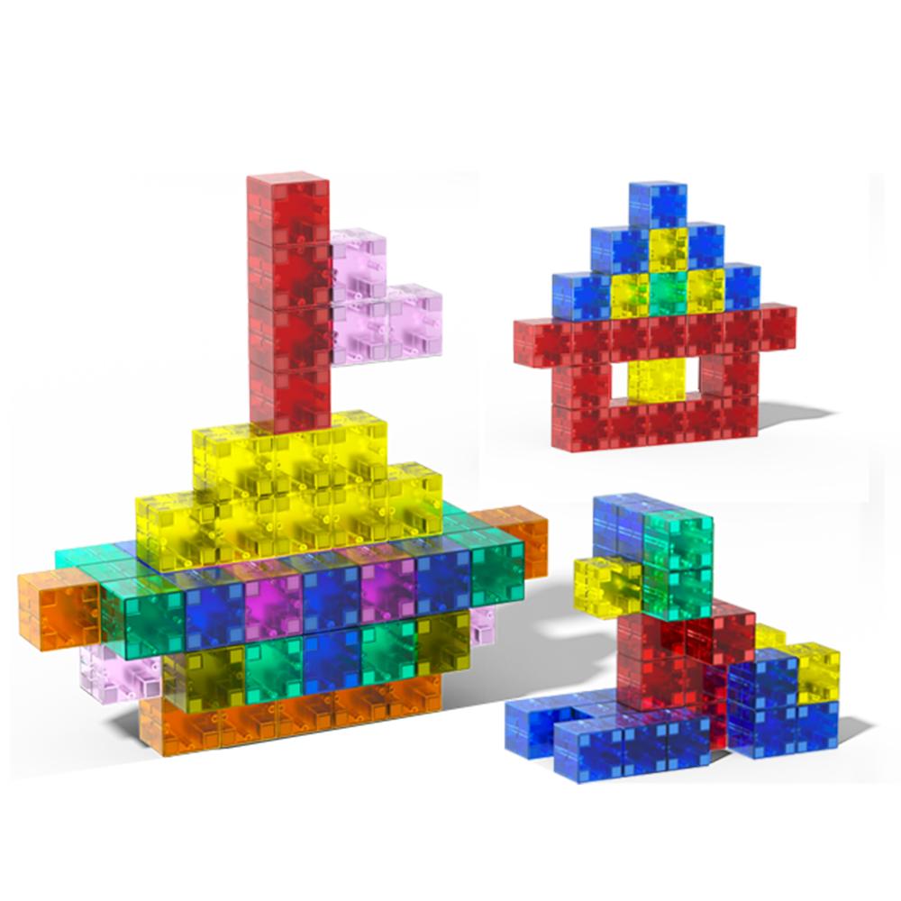 Magnetic Building Blocks Toy Transparent Magnetic Cubes Construction Set Preschool Montessori STEM Educational Sensory Toys Gift
