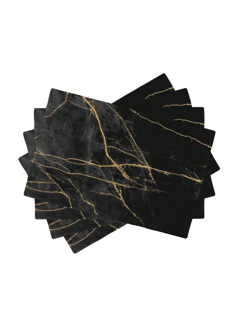 4pcs Marble Table Placemats Washable Marble Style Table Mats Wipe-Clean And Easy To Clean Suitable For Home Kitchen Decor