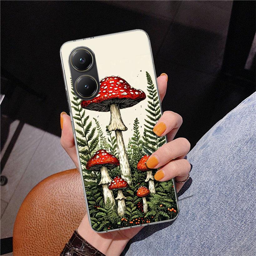 Colorful Mushroom Phnoe Case for Xiaomi Poco X5 X6 X7 Pro X4 Gt F7 Ultra M8 M7 Redmi 15C 15 13C 13 12C 12 Unique Cover Coque Poc