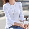 Womens Modal Long Sleeve T-Shirt Slim Fit Solid Color Crew Neck Top Casual Base Layer