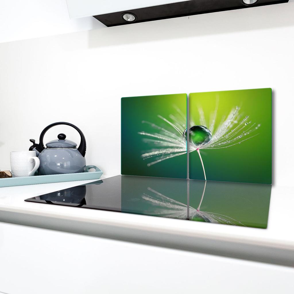 2x GLASS PROTECTIVE PLATE FOR STOVE 40x52 FLOWER