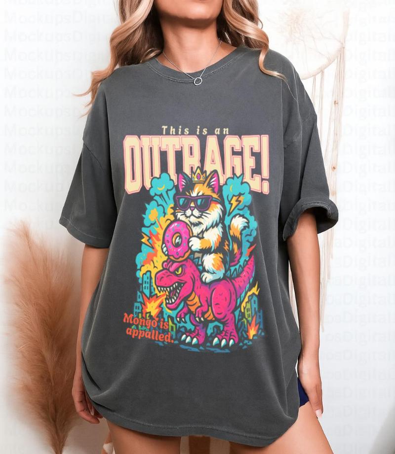 

2026 Summer WomenTshirt This Is An OUTRAGE Princess Donut Dungeon Crawler Carl Book Lover Tee Goddammit Donut Bookish Tshirt 4XL