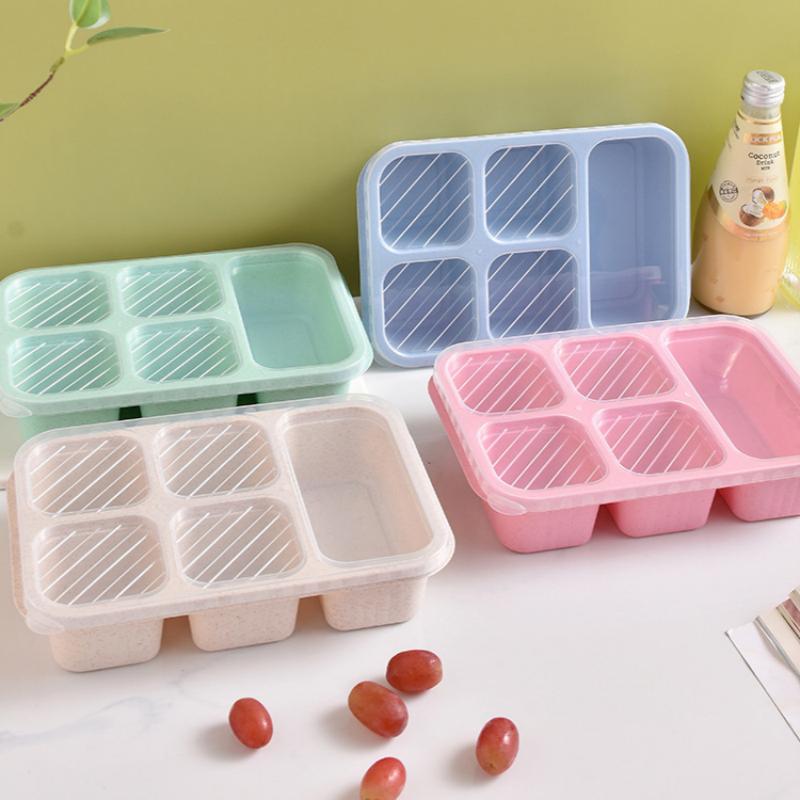 Bento Lunch Box With Reusable 5 Compartment Bento Box With Lid Compatible For Bento Snack Containers For Travel And Work