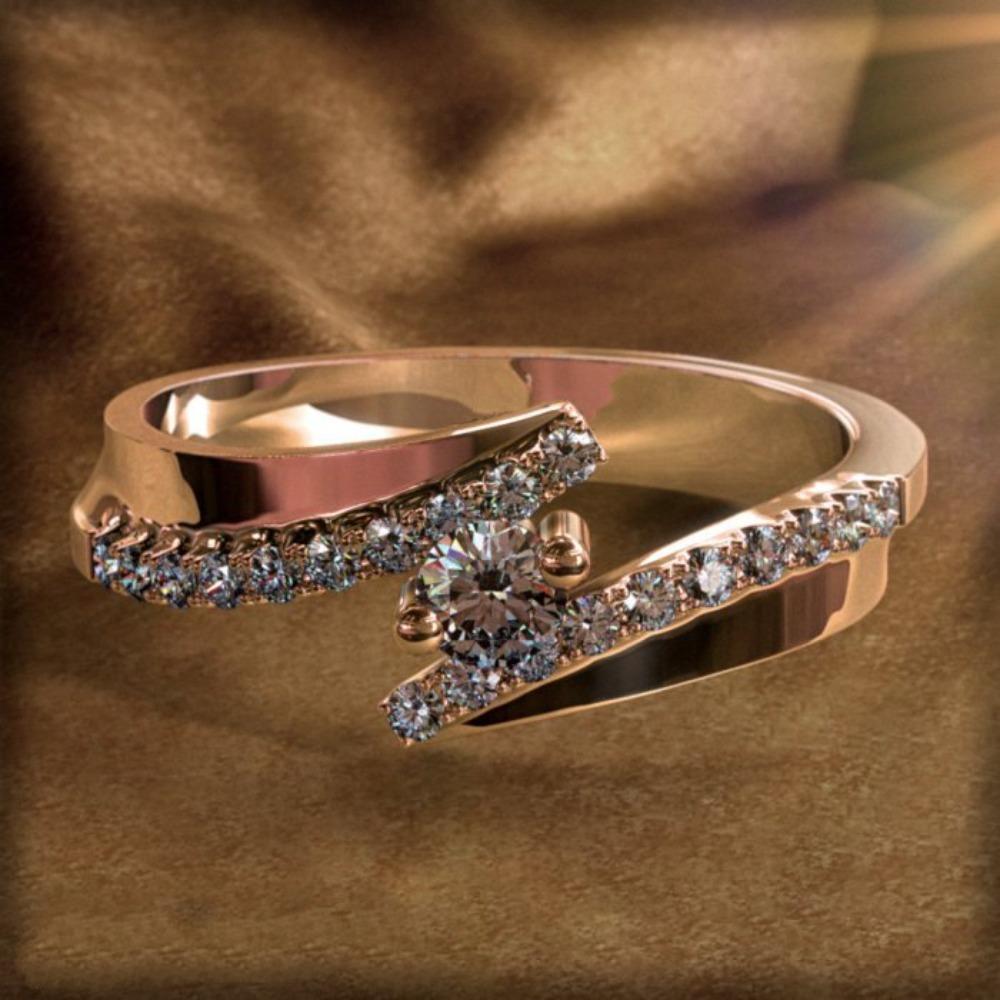 

S925 Silver Plated Rings for Women Crystal Fashion Couple Jewelry European Style Accessories no. 6 розового золота