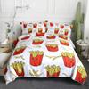3D Hamburger Fries Candy Bedding Set Giant Burger Duvet Cover Set Fun Fast Food Bedspread King Size 3Pcs Polyester Bedding Set