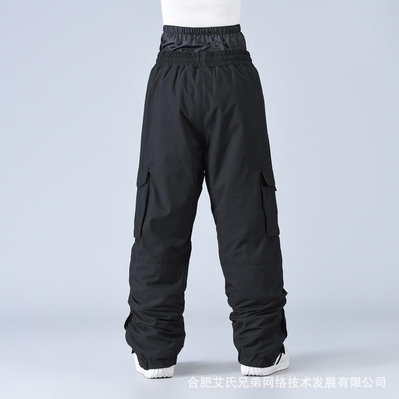 New Snowboard Pants Men Winter Ski Pants Women Windproof Waterproof Warm Overalls Couple Snow Trousers Elastic Waist