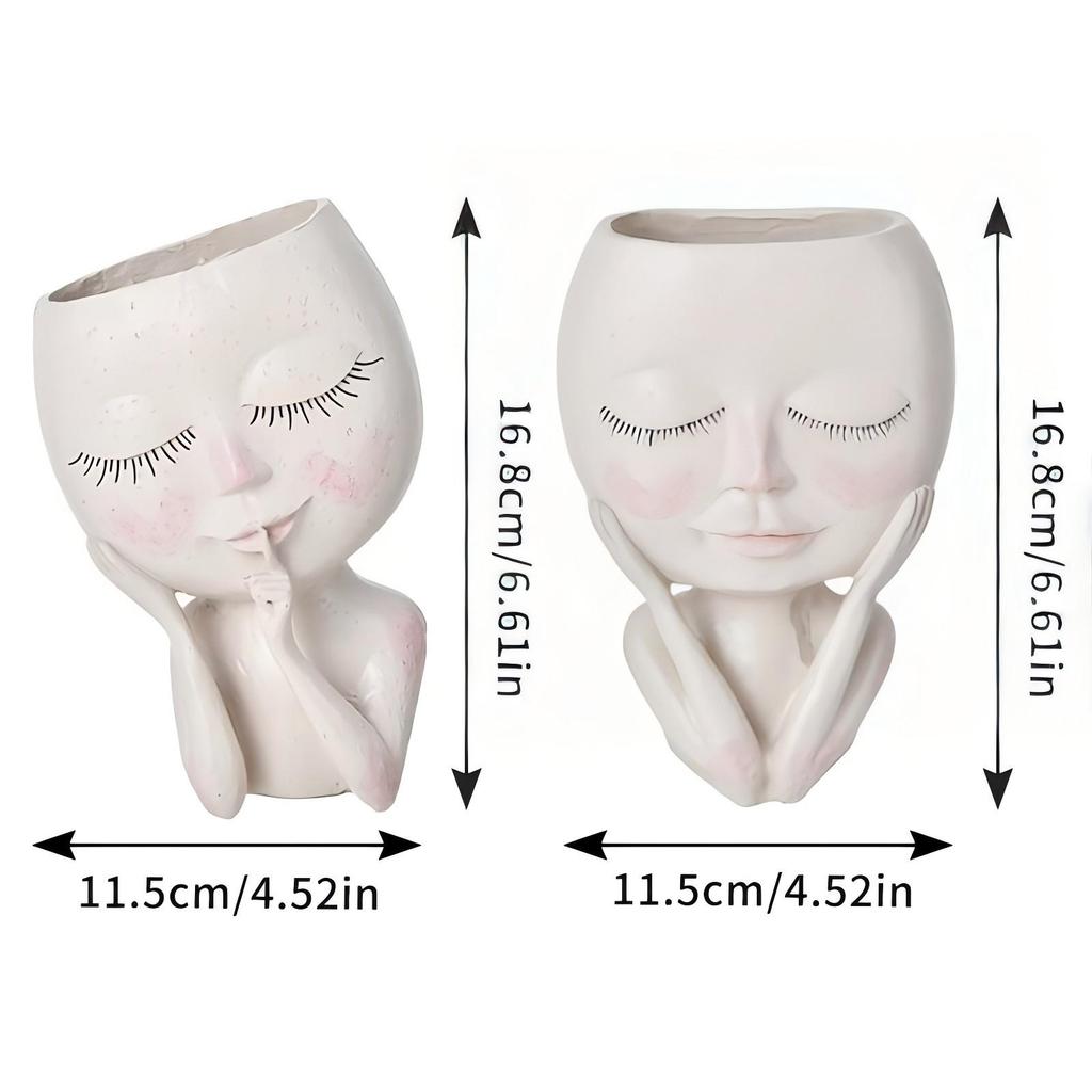 1 Piece Girl Face Flower Vase, Creative Home Decoration, Balcony and Living Room Decorative Ornament, Christmas Gift, Thanksgiving Gift