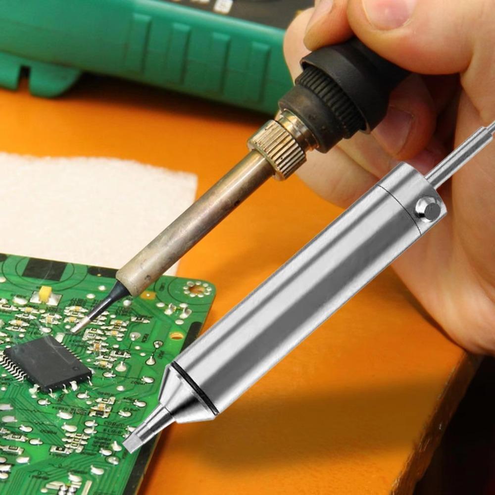 Aluminum Alloy Powerful Desoldering Pump Manual Silicone Sucking Nozzle Solder Sucker Tool Preventing Blockage Tin Absorber