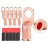 Package of 10 Copper Lug Terminal Blocks 38 Inch with Heat Shrink Tubing for For Automotive Marine and Electrical Wiring Needs
