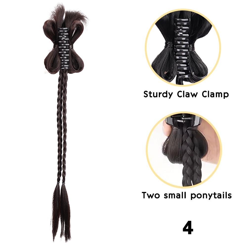 MISS WIG 1pcs Synthetic Long Straight Claw In Braided Ponytail Extension High Temperature Fiber Style Hair Accessories For Women Wear