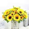 Artificial Sunflower Garden Wedding Party Decor Home Decorations Leaf