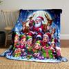 Santa and Elves with Reindeer print blanket soft and cozy perfect for the living room bed sofa or a nap,gift